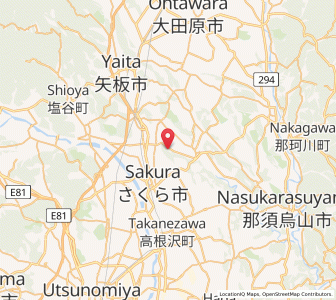 Map of Sakura, Tochigi