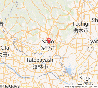 Map of Sano, Tochigi