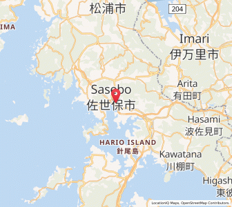 Map of Sasebo, Nagasaki