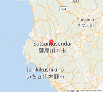 Map of Satsumasendai, Kagoshima