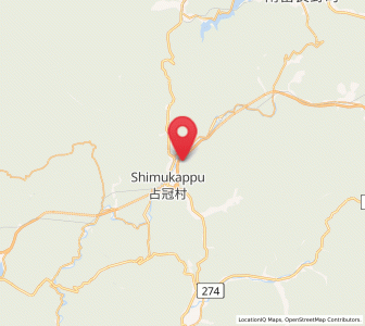Map of Shimukappu, Hokkaido