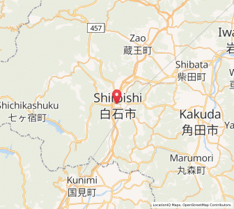 Map of Shiroishi, Miyagi