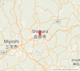 Map of Shōbara, Hiroshima