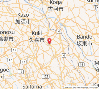 Map of Sugito, Saitama