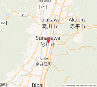 Map of Sunagawa, Hokkaido