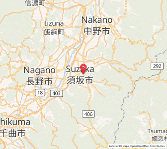 Map of Suzaka, Nagano