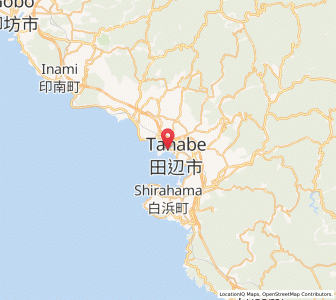 Map of Tanabe, Wakayama