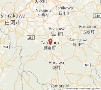 Map of Tanagura, Fukushima