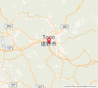 Map of Tōno, Iwate
