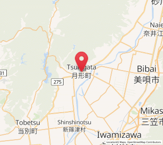 Map of Tsukigata, Hokkaido