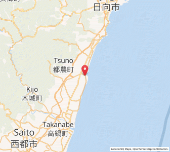 Map of Tsunō, Miyazaki