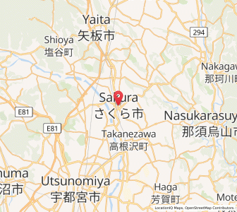 Map of Ujiie, Tochigi