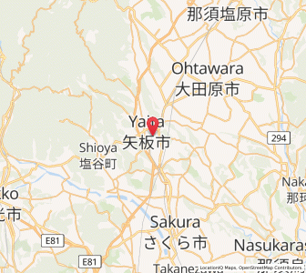 Map of Yaita, Tochigi