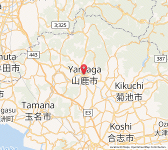 Map of Yamaga, Kumamoto