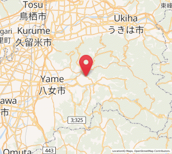 Map of Yame, Fukuoka