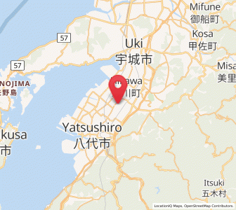 Map of Yatsushiro, Kumamoto
