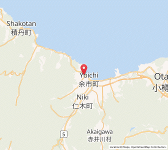 Map of Yoichi, Hokkaido