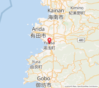 Map of Yuasa, Wakayama
