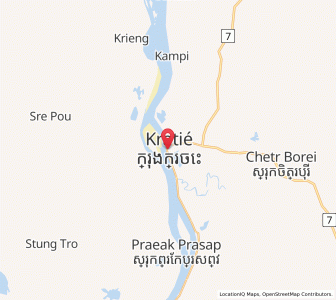 Map of Kratié, Kratie