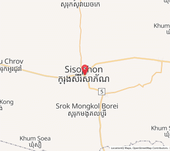 Map of Sisophon, Banteay Meanchey