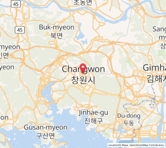 Map of Changwon, Gyeongsangnam-do