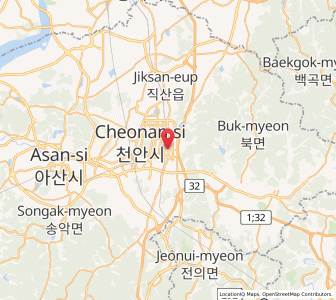 Map of Cheonan, Chungcheongnam-do
