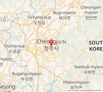 Map of Cheongju-si, North Chungcheong