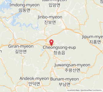 Map of Cheongsong gun, Gyeongsangbuk-do