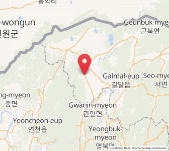 Map of Cheorwon, Gangwon-do