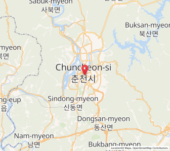 Map of Chuncheon, Gangwon-do