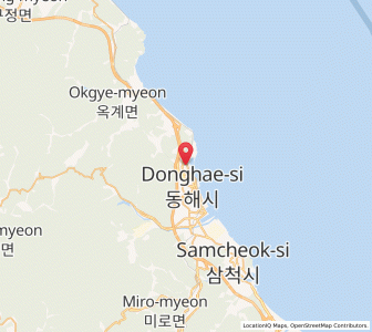 Map of Donghae City, Gangwon-do