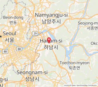 Map of Hanam, Gyeonggi-do