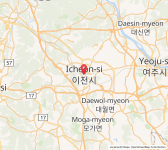 Map of Icheon-si, Gyeonggi-do