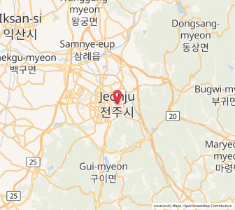 Map of Jeonju, Jeollabuk-do