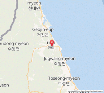 Map of Kosong, Gangwon-do