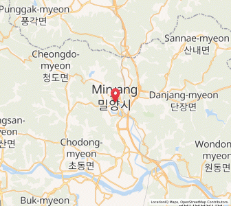 Map of Miryang, Gyeongsangnam-do