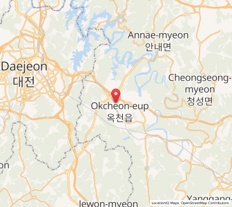 Map of Okcheon, North Chungcheong