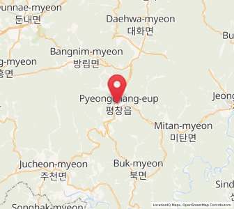 Map of Pyeongchang, Gangwon-do