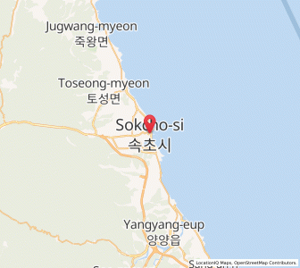 Map of Sokcho, Gangwon-do