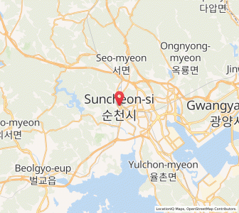 Map of Suncheon, Jeollanam-do