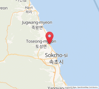 Map of Toseong, Gangwon-do