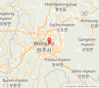 Map of Wŏnju, Gangwon-do