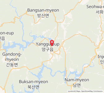 Map of Yanggu, Gangwon-do