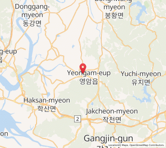 Map of Yeongam, Jeollanam-do