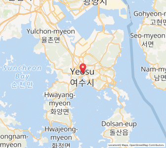 Map of Yeosu, Jeollanam-do