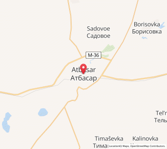 Map of Atbasar, Aqmola