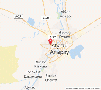 Map of Atyrau, Atyraū