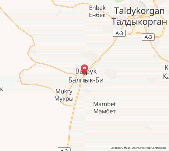 Map of Balpyk Bi, Jetisu Region