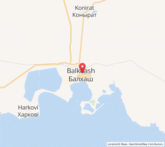 Map of Balqash, Karaganda