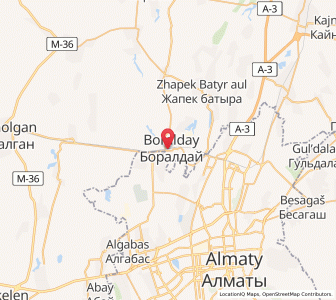 Map of Burunday, Almaty